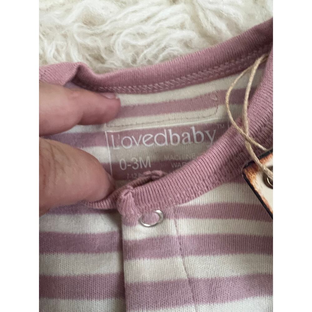 L’ovedbaby Organic Cotton Mauve & Stripe 4pc Lot 0–6M NWT - Picture 2 of 6